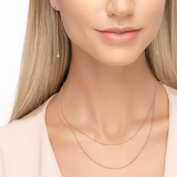 Leaf Jewelry Halskette Pure Double, Diamant, 14 K Gelbgold Letzte 3 Tage