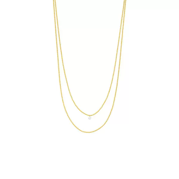 Leaf Jewelry Halskette Pure Double, Diamant, 14 K Gelbgold Letzte 3 Tage