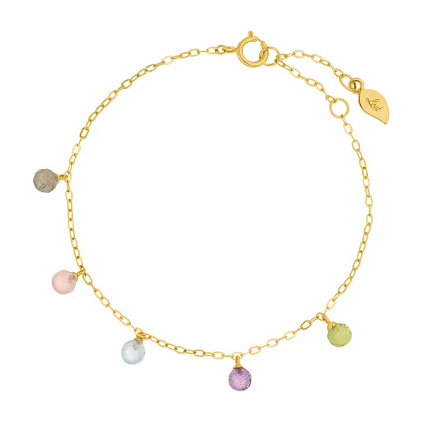 Leaf Jewelry Armkette Sweet Gems, 14K Gelbgold Neueste Stile
