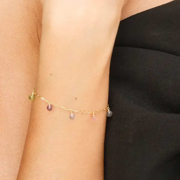 Leaf Jewelry Armkette Sweet Gems, 14K Gelbgold Neueste Stile