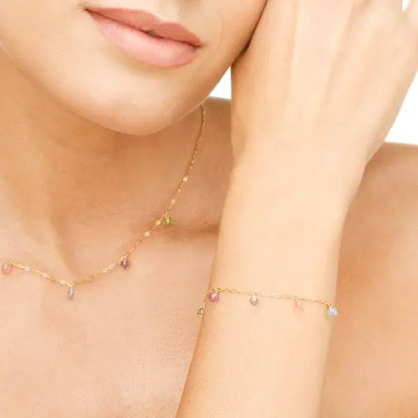 Leaf Jewelry Armkette Sweet Gems, 14K Gelbgold Neueste Stile