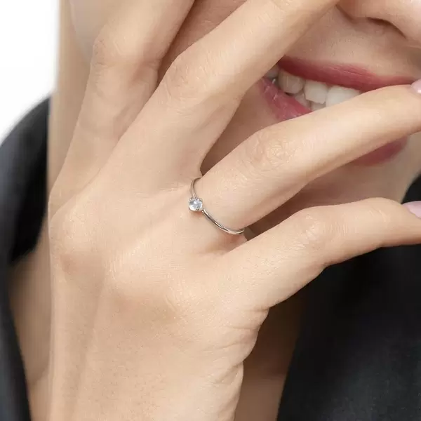Leaf Jewelry Ring Cabochon, 14 K Weißgold, Mondstein Bis zu 60% Rabatt