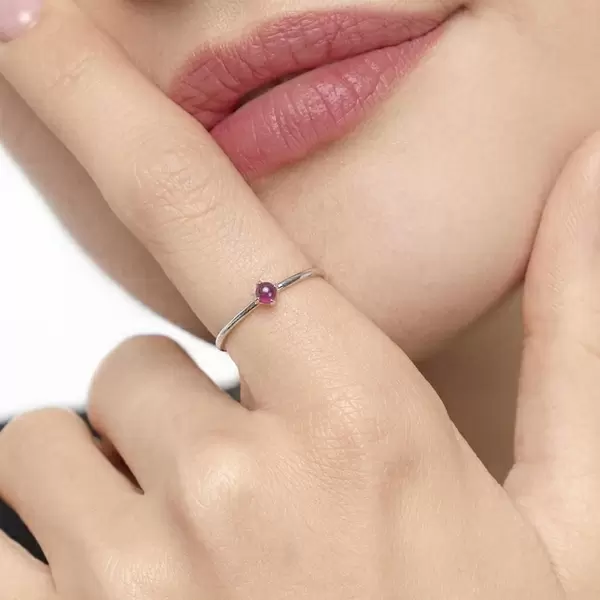 Leaf Jewelry Ring Cabochon, 14 K Weißgold, Rubin Bis zu 55% Rabatt