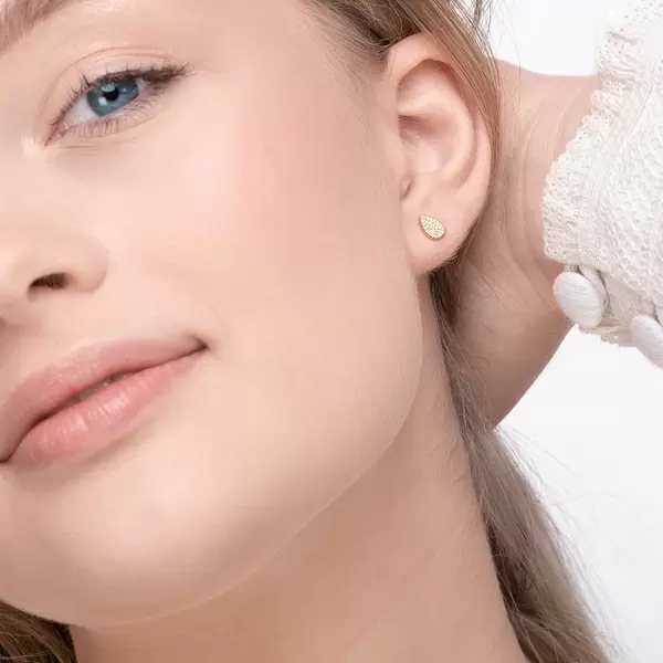 Leaf Jewelry Ohrstecker Drops mit Diamanten, 18 K Gelbgold Super Rabatt