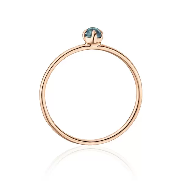 Leaf Jewelry Ring Cabochon, 14 K Roségold, Blauer Topas Riesige Rabatte