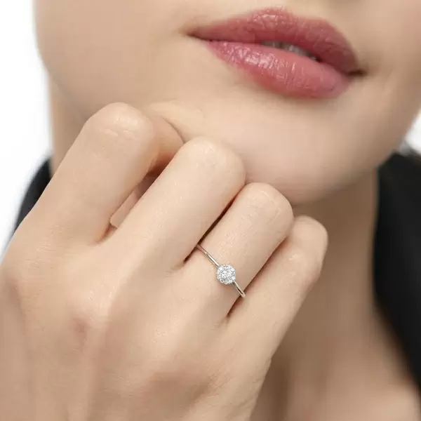 Leaf Jewelry Ring Pavé II, 18 K Weissgold Speichern exportieren