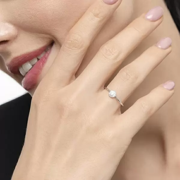 Leaf Jewelry Ring Pavé II, 18 K Weissgold Speichern exportieren