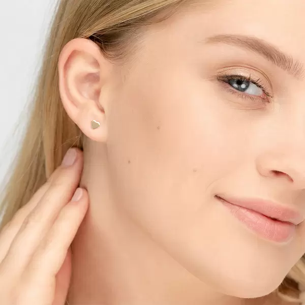 Leaf Jewelry Ohrstecker Herz, 14 K Gelbgold 2025