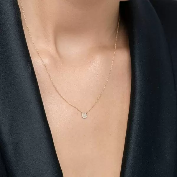 Leaf Jewelry Halskette Pavé mit Diamanten, 18 K Gelbgold Fabrikverkauf