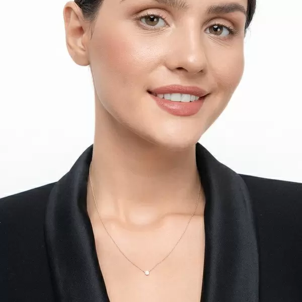 Leaf Jewelry Halskette "my first diamond", 14 K Rosegold Kostenloser Versand
