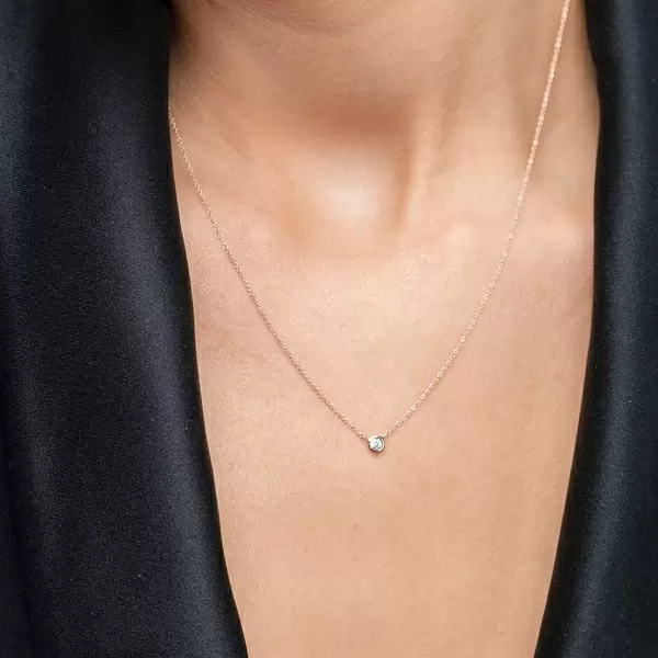 Leaf Jewelry Halskette "my first diamond", 14 K Rosegold Kostenloser Versand
