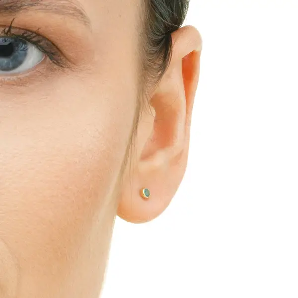 Leaf Jewelry Ohrstecker Smaragd, 14K Rosegold Limitierter Zeitrabatt