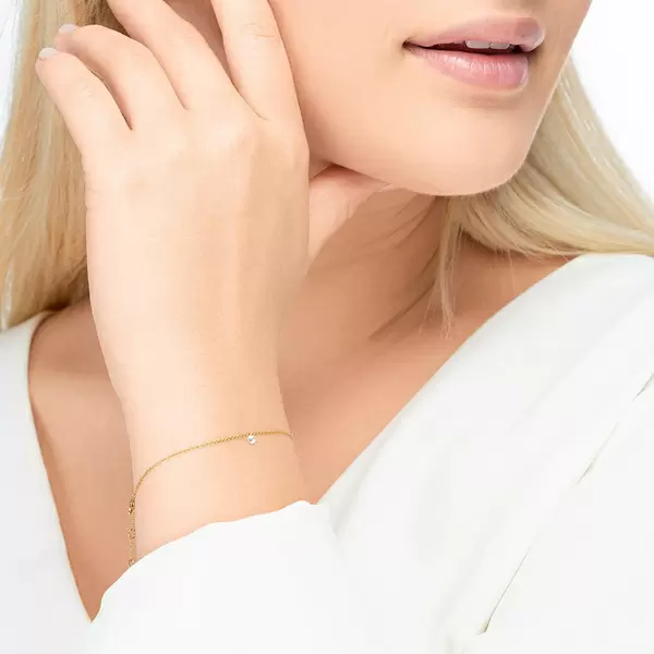 Leaf Jewelry Armkette Pure Diamanten, 18 K Gelbgold Fabrikpreis