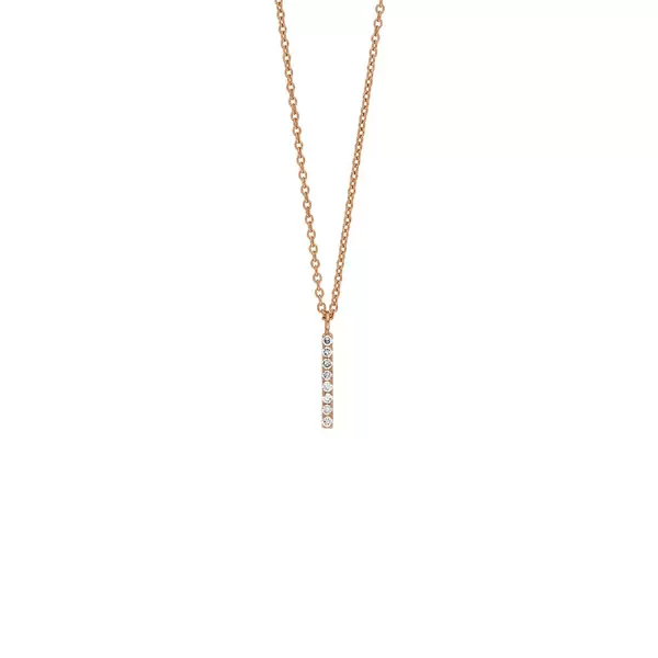Leaf Jewelry Halskette Small Bar, Diamant, 14 K Rosegold Sonderangebot