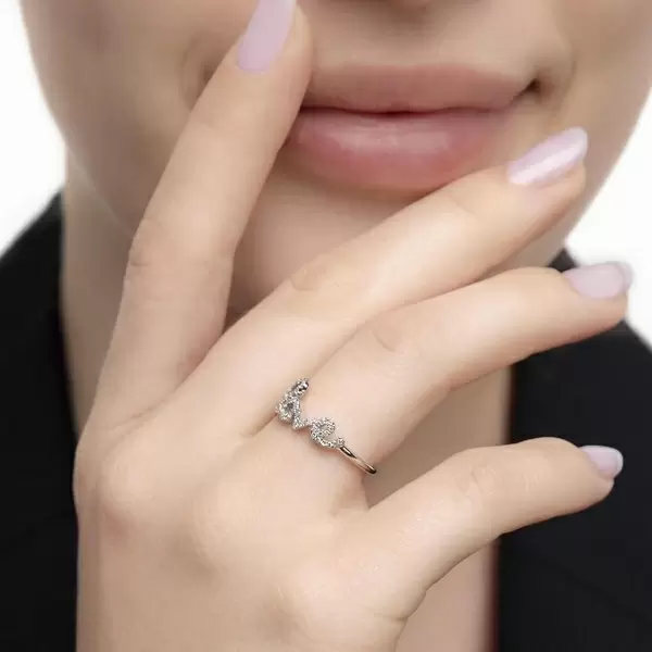 Leaf Jewelry Ring Love 18K Weissgold mit Diamanten Günstig kaufen