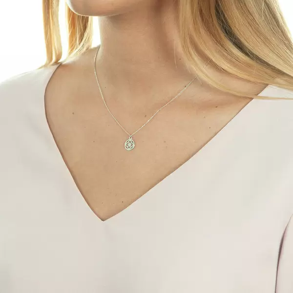 Leaf Jewelry Halskette Clover, 14 K Weißgold Großer Ausverkauf