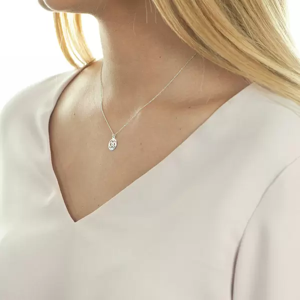 Leaf Jewelry Halskette Clover, 14 K Weißgold Großer Ausverkauf