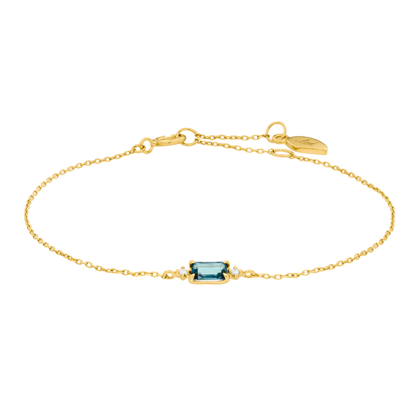 Leaf Jewelry Armkette London Blue Topas, 14K Gelbgold Flash Sale
