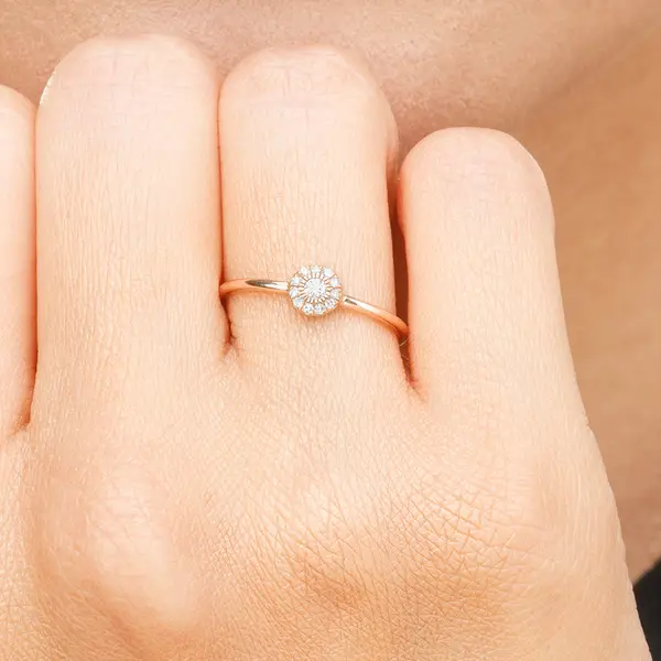 Leaf Jewelry Ring Pavé II, 18 K Roségold Begrenztes Angebot