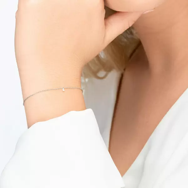 Leaf Jewelry Armkette Pure Diamanten, 18 K Weißgold Preisnachlass