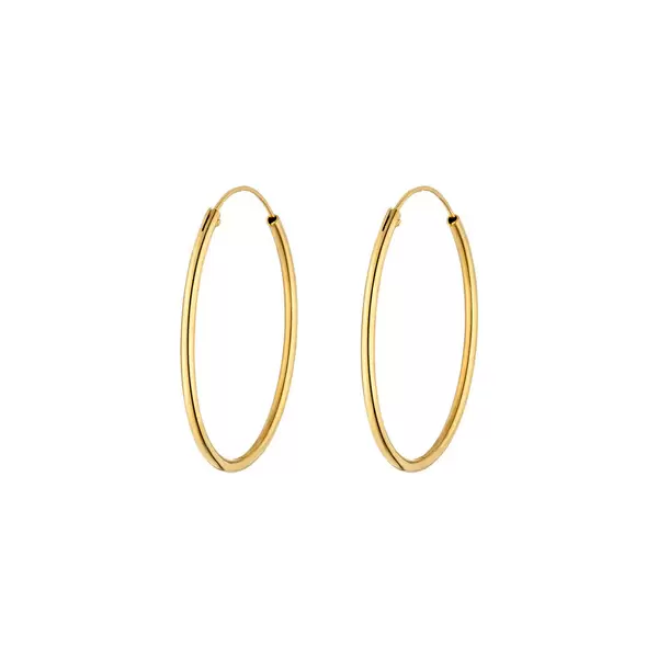 Leaf Jewelry Creole Rund L, 40mm, 14 K Gelbgold Saisonschlussverkauf