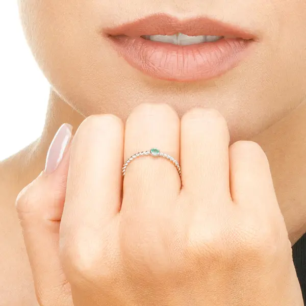Leaf Jewelry Ring Twist Smaragd, 14K Weißgold Exklusive Angebote
