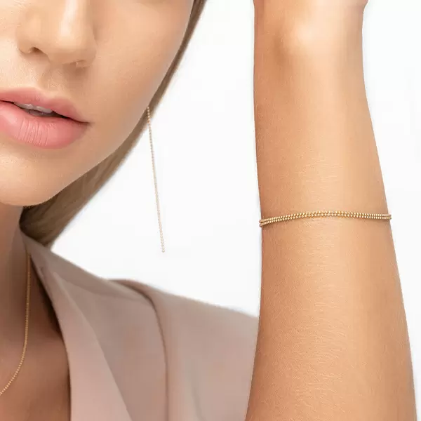 Leaf Jewelry Armkette Ball Chain Double, 14 K Gelbgold Neuheiten