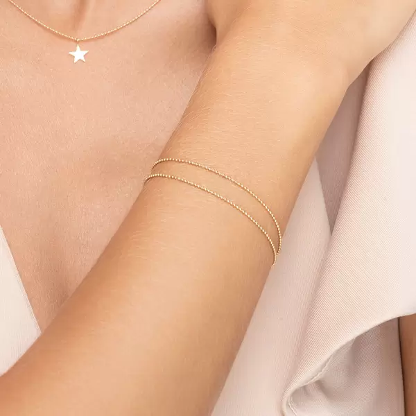 Leaf Jewelry Armkette Ball Chain Double, 14 K Gelbgold Neuheiten