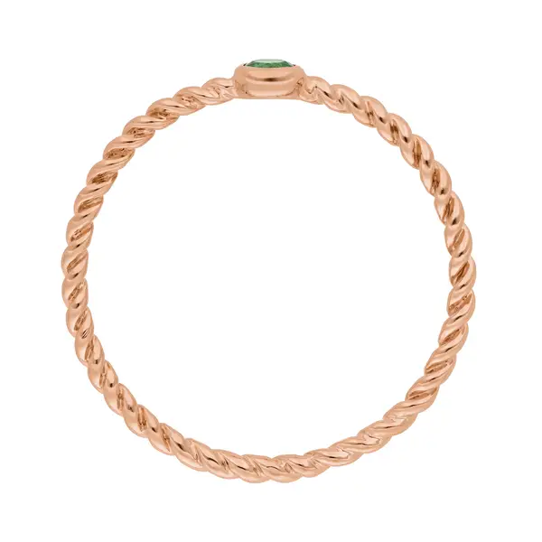 Leaf Jewelry Ring Twist Smaragd, 14K Rosegold Bestseller