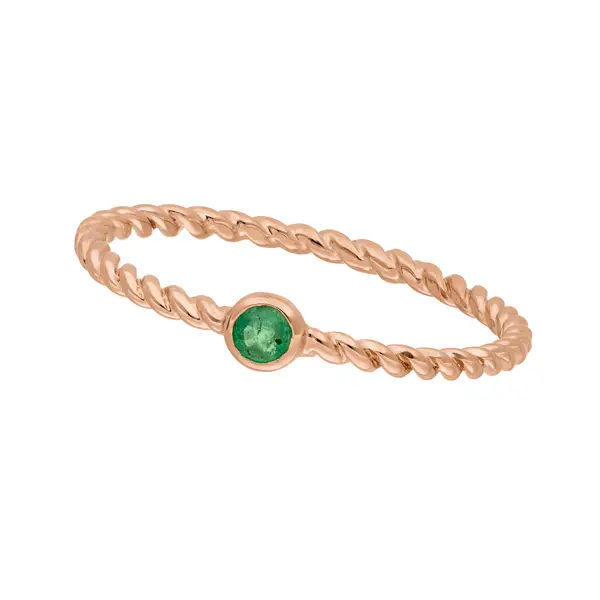 Leaf Jewelry Ring Twist Smaragd, 14K Rosegold Bestseller