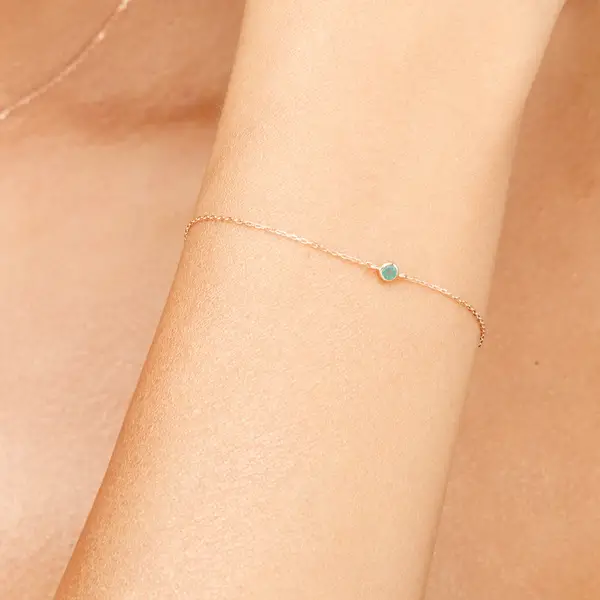 Leaf Jewelry Armkette Smaragd, 14K Weißgold Saisonale Angebote
