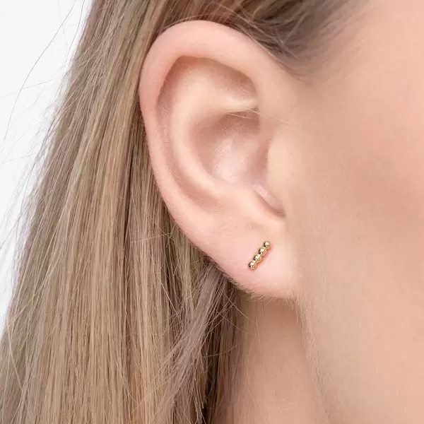 Leaf Jewelry Ohrstecker 4 Kugel, 14K Gelbgold Sonderangebote