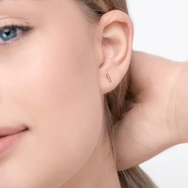 Leaf Jewelry Ohrstecker 4 Kugel, 14K Gelbgold Sonderangebote
