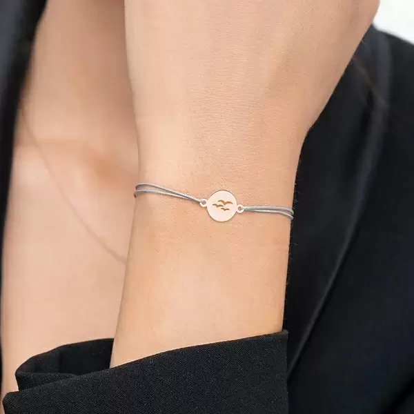 Leaf Jewelry Glücksbändchen Birds, 14 K Rosegold, Beige Riesige Ersparnisse