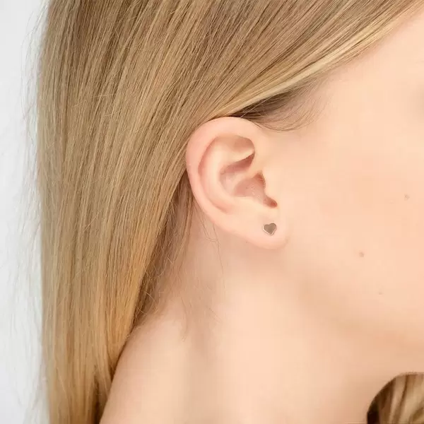 Leaf Jewelry Ohrstecker Herz, 14 K Rosegold Tiefpreis