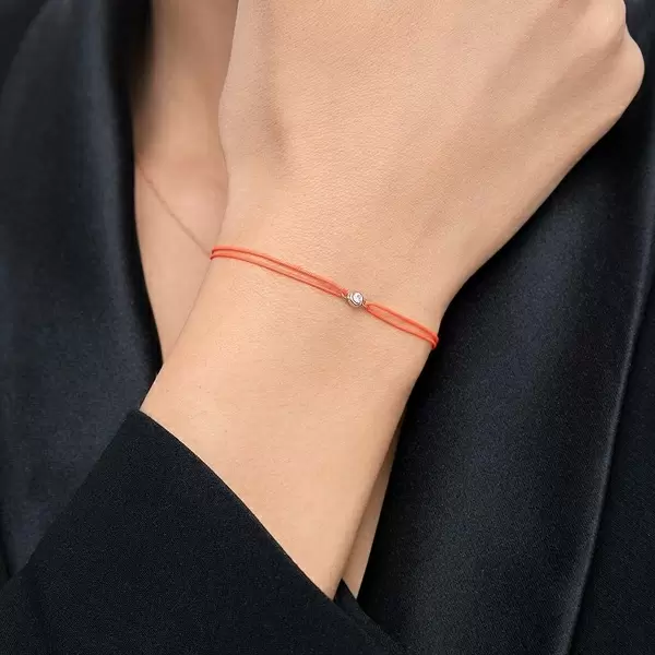 Leaf Jewelry Glücksbändchen "my first diamond", 14K Rosegold, Beige Super Sparpreis