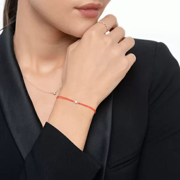 Leaf Jewelry Glücksbändchen "my first diamond", 14K Rosegold, Beige Super Sparpreis