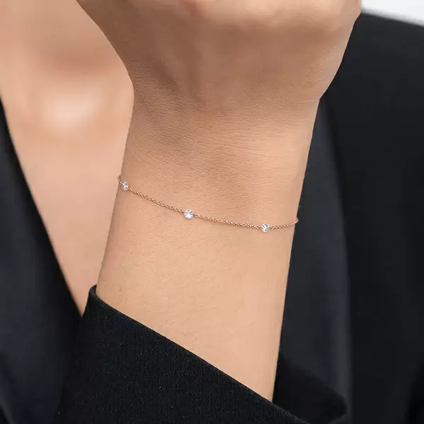 Leaf Jewelry Armkette Pure Triple Diamant, 18 K Rosegold Kostenlose Rückgabe