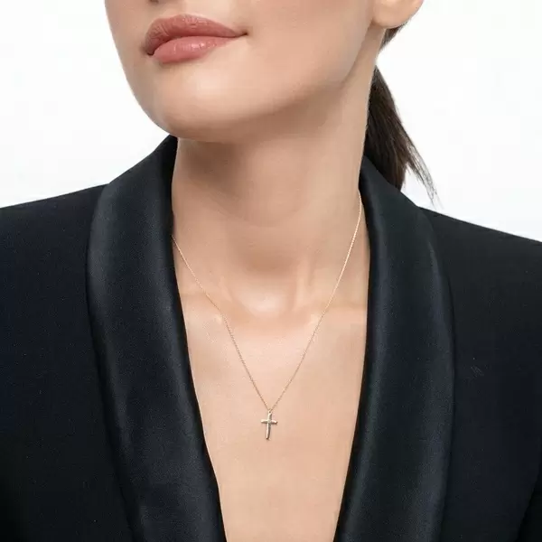 Leaf Jewelry Halskette Kreuz, 14 K Gelbgold Neueste Stile