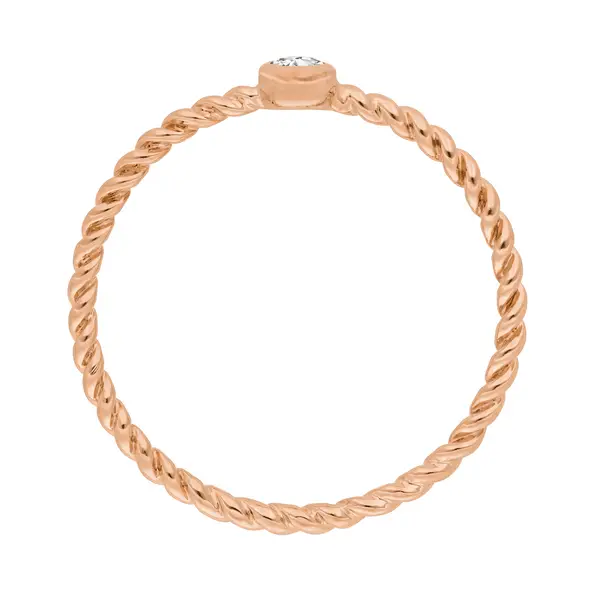 Leaf Jewelry Ring Solitaire, 18 K Rosegold Nur für heute
