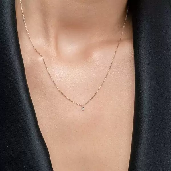 Leaf Jewelry Halskette Pure Diamant, 18 K Rosegold Vierteljährliche Förderung
