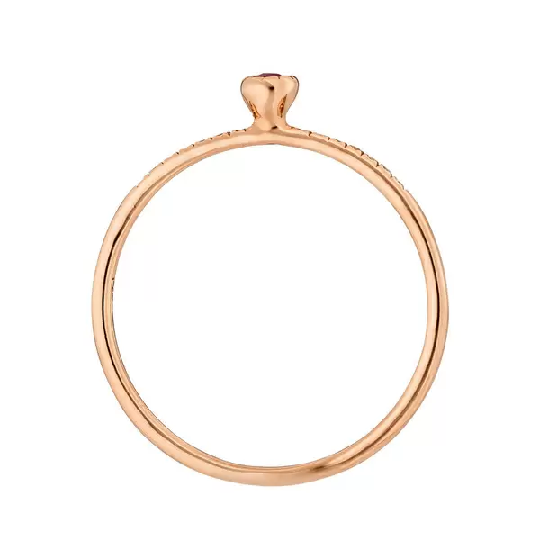 Leaf Jewelry Verlobungsring Petite, Ruby, 14 K Rosegold Super Rabatt