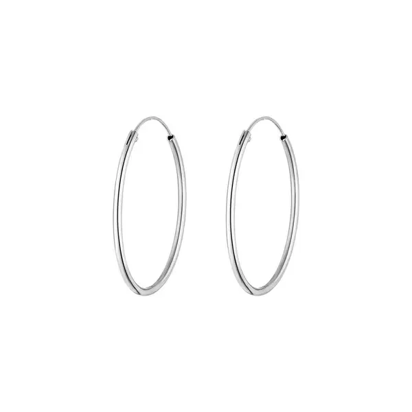 Leaf Jewelry Creole Rund L, 40mm, 14 K Weissgold 50% Rabatt mit kostenlosem Versand