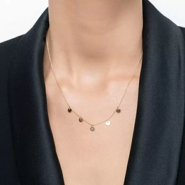Leaf Jewelry Halskette Platelet, 14 K Gelbgold Kostenloser Versand international