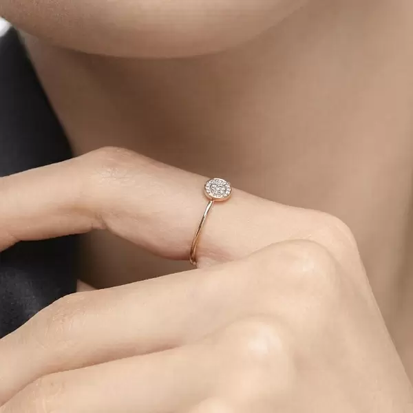 Leaf Jewelry Ring Pave mit Diamanten, 18 K Gelbgold Speichern exportieren