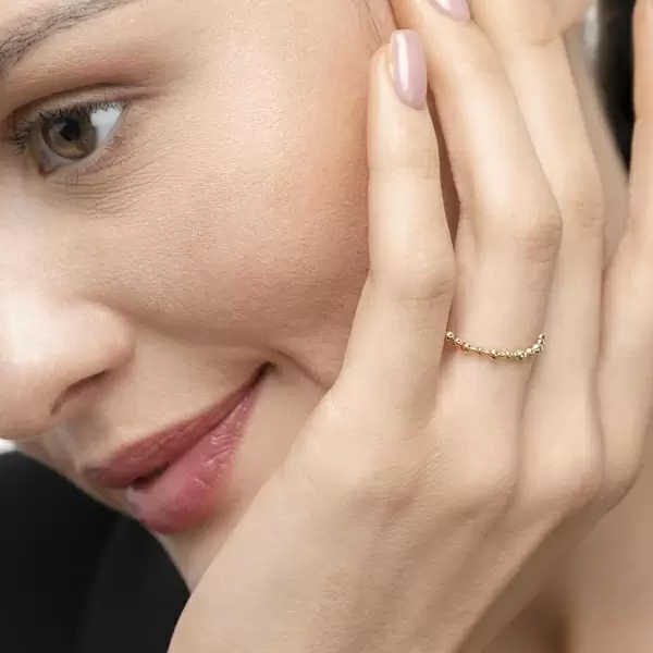 Leaf Jewelry Ring Kugel, 18 K Gelbgold Im Verkauf
