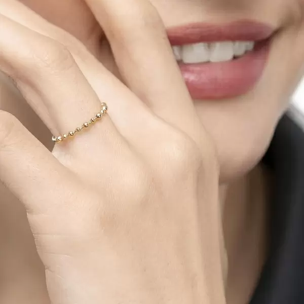 Leaf Jewelry Ring Kugel, 18 K Gelbgold Im Verkauf