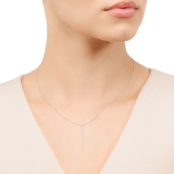 Leaf Jewelry Halskette Y-Pure Diamant, 18 K Weißgold Online