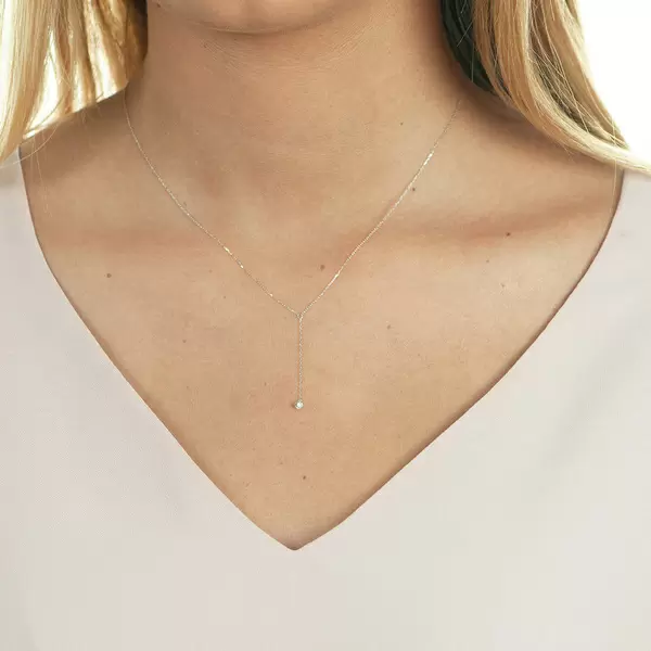 Leaf Jewelry Halskette Y-Pure Diamant, 18 K Weißgold Online