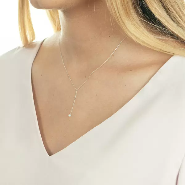 Leaf Jewelry Halskette Y-Pure Diamant, 18 K Weißgold Online